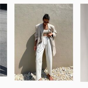 Na Nin Lena Raw Silk Pant in Cream sz XL NWT